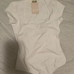 Never Worn Free People Square Eyes White Bodysuit